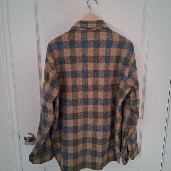 Vintage 70s Woolrich Wool Hunting Coat Men's L Flannel Shirt Jacket - Picture 2 of 5